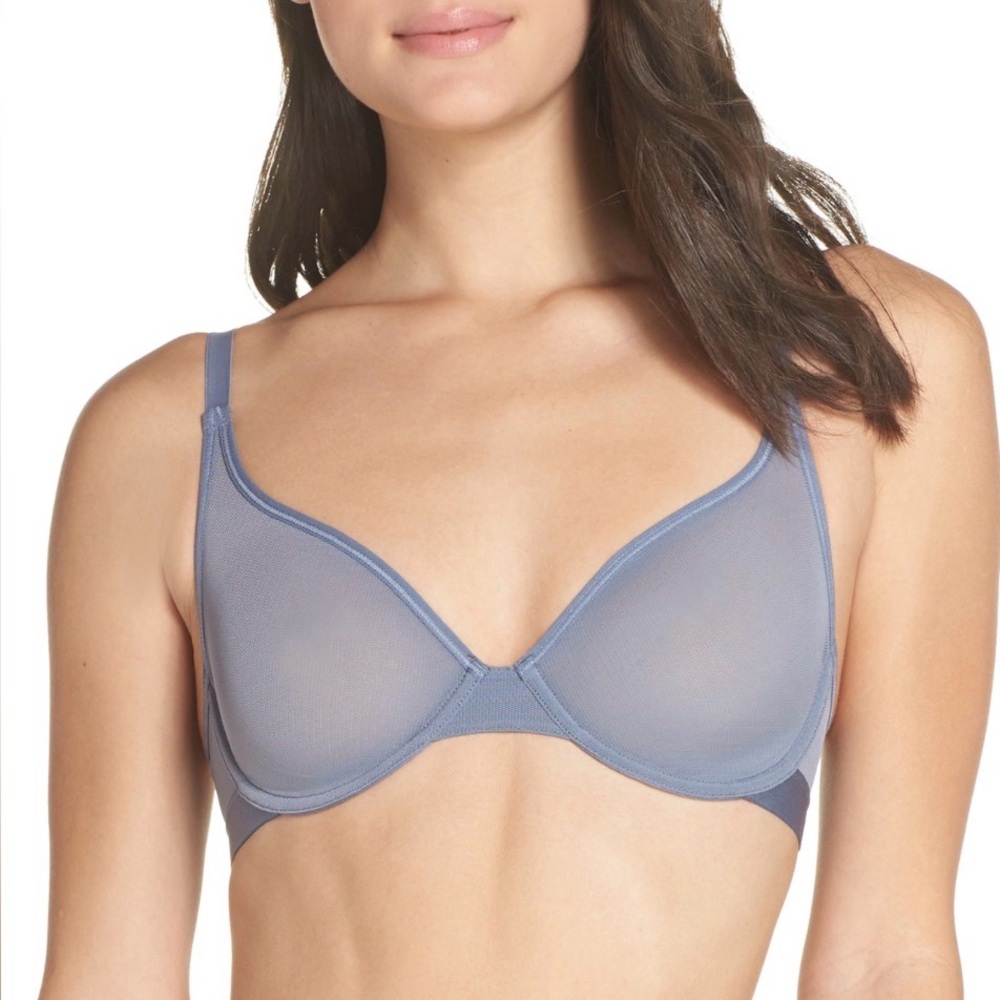 Negative Sieve Demi Underwire Bra Slate Blue 32D